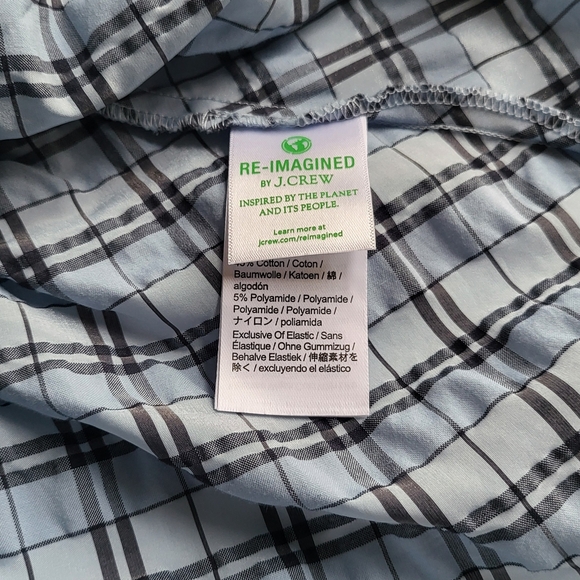 J. Crew Blue and White Smocked Tank Top.Size L - Picture 7 of 11